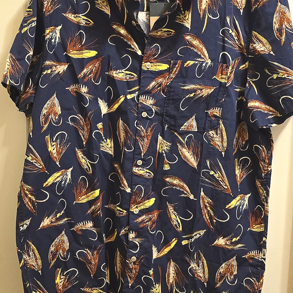 XL North Face Men's Navy Fishermans Print Shirt, Fathers Day, Birthday,
